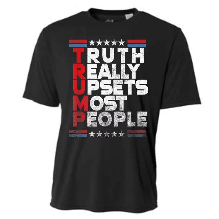 Truth Really Upsets Most People Design Vintage Flag Cooling Performance Crew T-Shirt