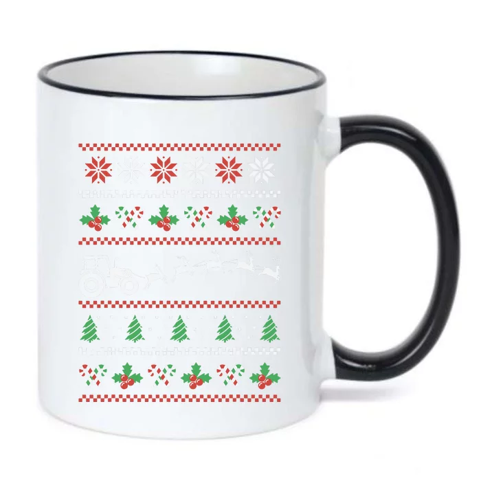 Tractor Reindeer Ugly Christmas Farm Farming Xmas Farmer Black Color Changing Mug