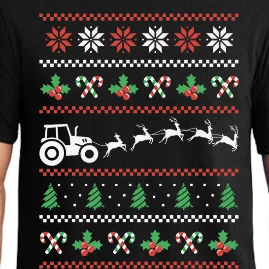 Tractor Reindeer Ugly Christmas Farm Farming Xmas Farmer Pajama Set