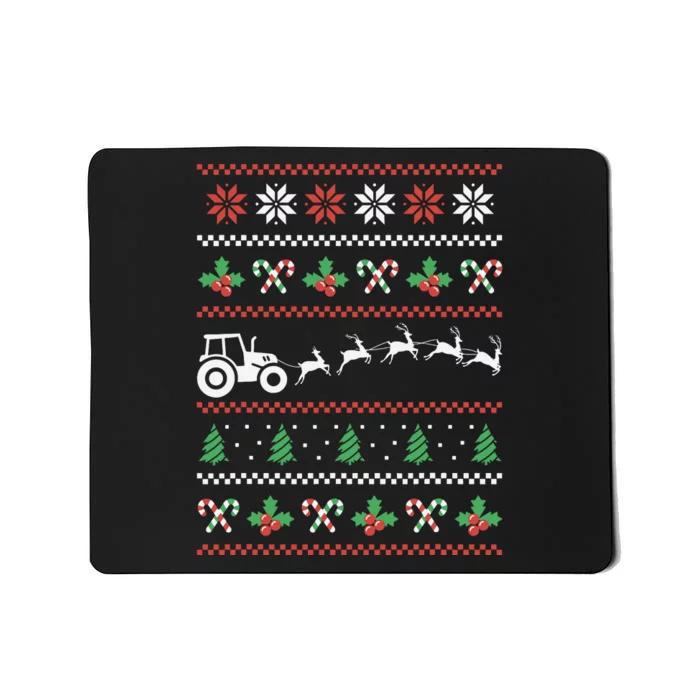 Tractor Reindeer Ugly Christmas Farm Farming Xmas Farmer Mousepad