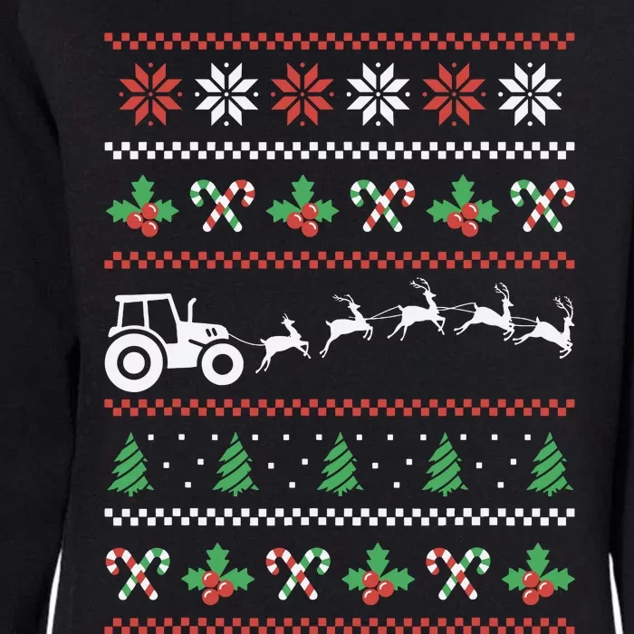 Tractor Reindeer Ugly Christmas Farm Farming Xmas Farmer Womens California Wash Sweatshirt