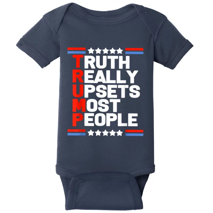 Truth Really Upsets Most People Trump 2024 Baby Bodysuit