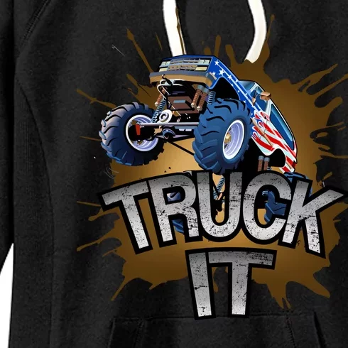 Truck It American Monster Truck Women's Fleece Hoodie