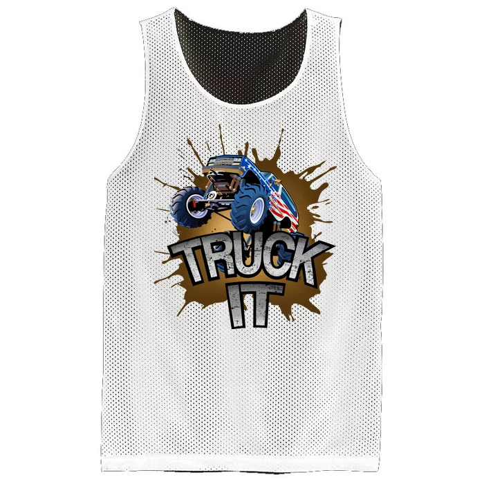 Truck It American Monster Truck Mesh Reversible Basketball Jersey Tank