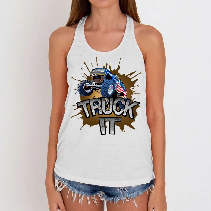 Truck It American Monster Truck Women's Knotted Racerback Tank