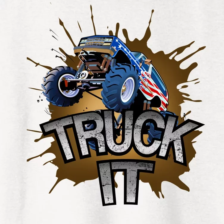 Truck It American Monster Truck Women's Crop Top Tee