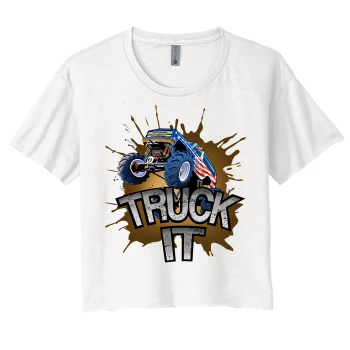 Truck It American Monster Truck Women's Crop Top Tee