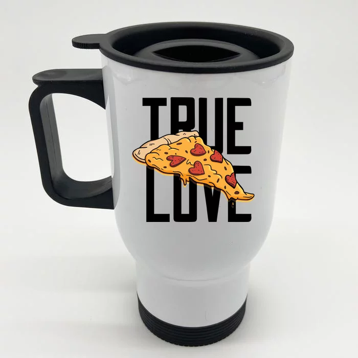 True Love Heart Pizza Front & Back Stainless Steel Travel Mug