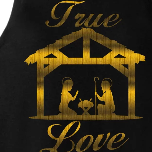 True Love Was Born In A Stable Ladies Tri-Blend Wicking Tank