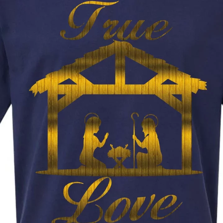 True Love Was Born In A Stable Sueded Cloud Jersey T-Shirt