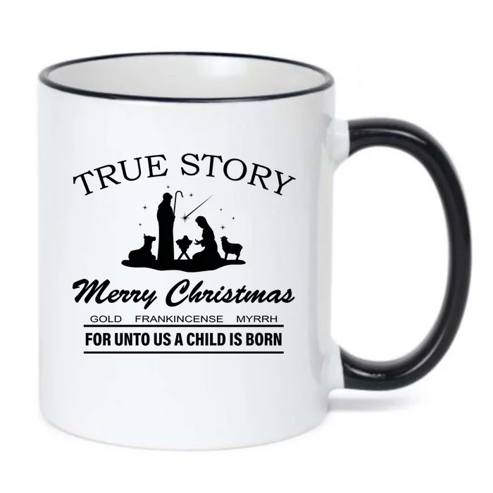 True Story Merry Christmas Jesus Christ Black Color Changing Mug