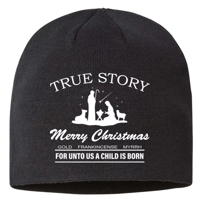 True Story Merry Christmas Jesus Christ 8 1/2in Sustainable Knit Beanie