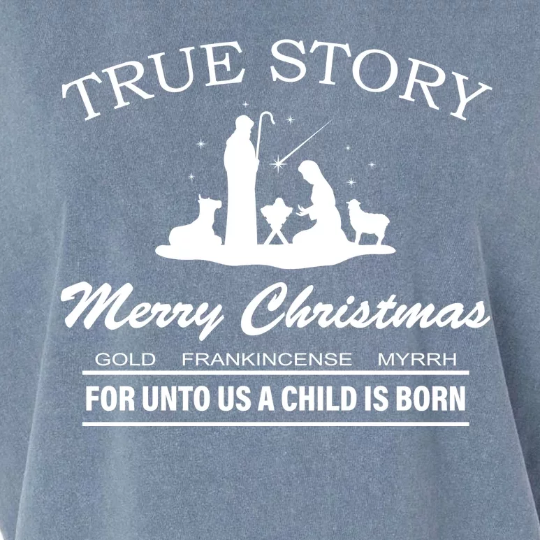 True Story Merry Christmas Jesus Christ Garment-Dyed Women's Muscle Tee