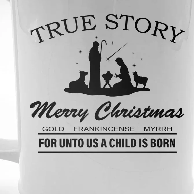 True Story Merry Christmas Jesus Christ Front & Back Beer Stein