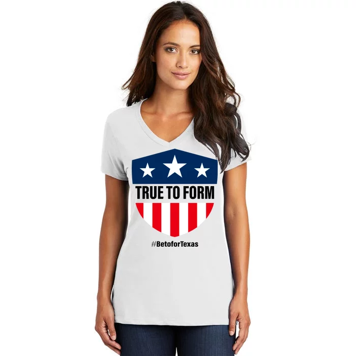 True To Form Beto for Texas American Shield Women's V-Neck T-Shirt