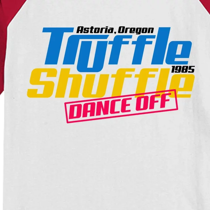 Truffle Shuffle Dance Off 1985 Kids Colorblock Raglan Jersey