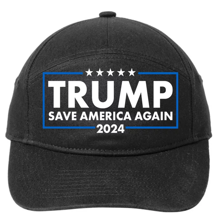 Trumo Save America Again 2024 Election Logo 7-Panel Snapback Hat