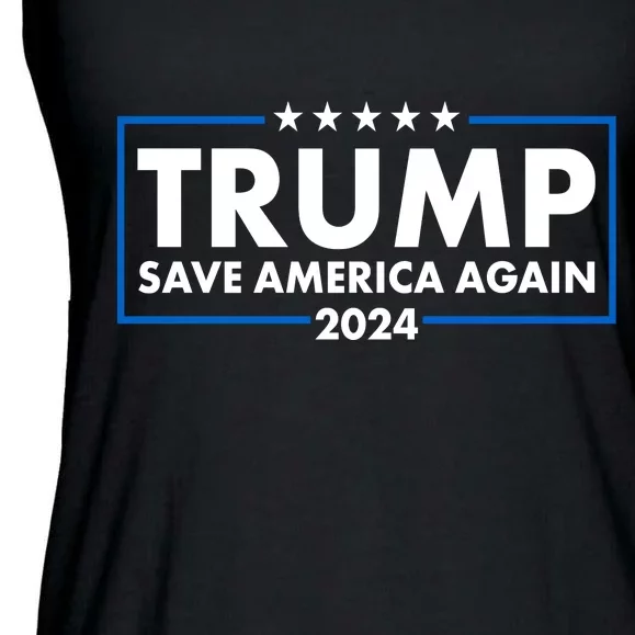 Trumo Save America Again 2024 Election Logo Ladies Essential Flowy Tank