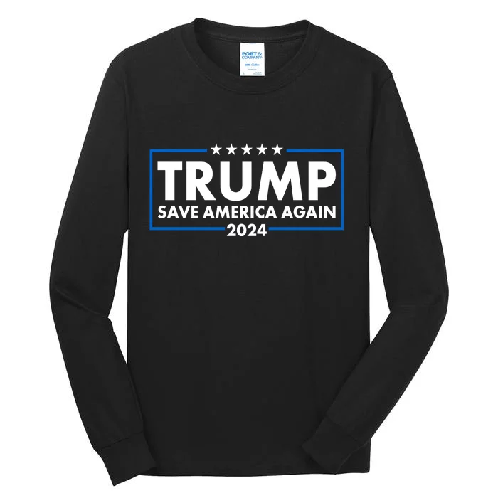 Trumo Save America Again 2024 Election Logo Tall Long Sleeve T-Shirt