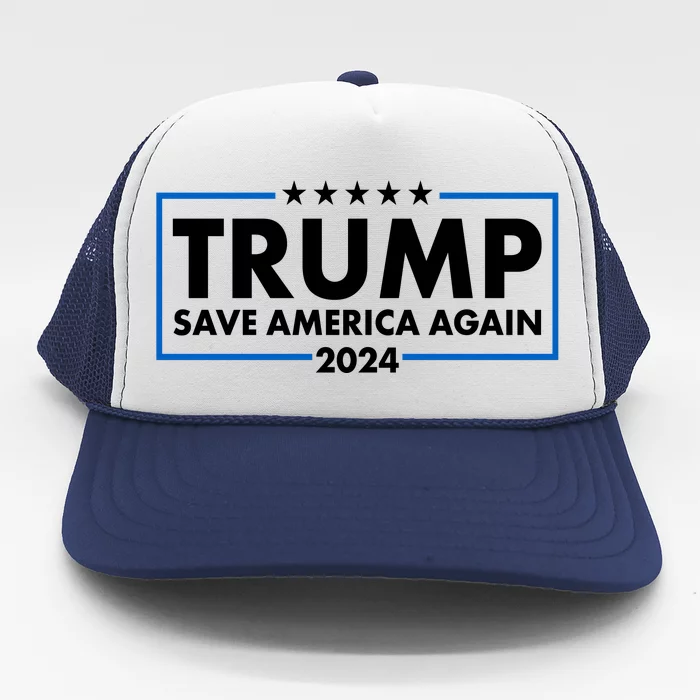 Trumo Save America Again 2024 Election Logo Trucker Hat