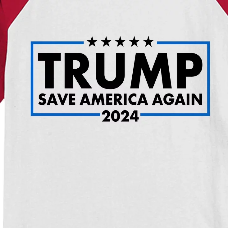 Trumo Save America Again 2024 Election Logo Kids Colorblock Raglan Jersey