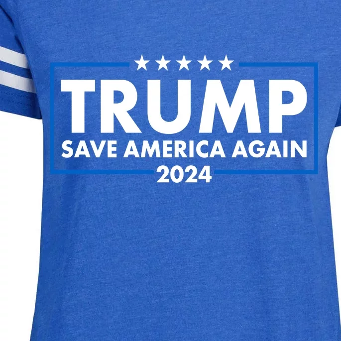 Trumo Save America Again 2024 Election Logo Enza Ladies Jersey Football T-Shirt