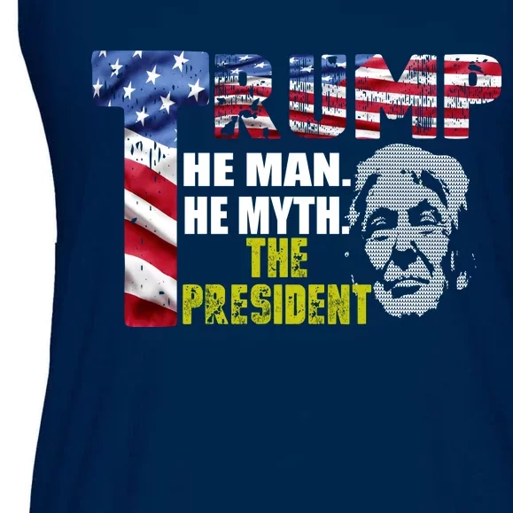 Trump - The Man The Myth The President Ladies Essential Flowy Tank