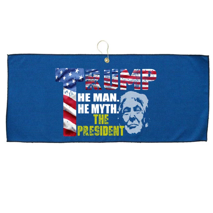 Trump - The Man The Myth The President Large Microfiber Waffle Golf Towel