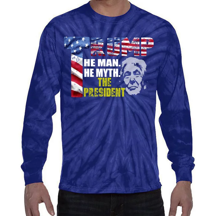 Trump - The Man The Myth The President Tie-Dye Long Sleeve Shirt