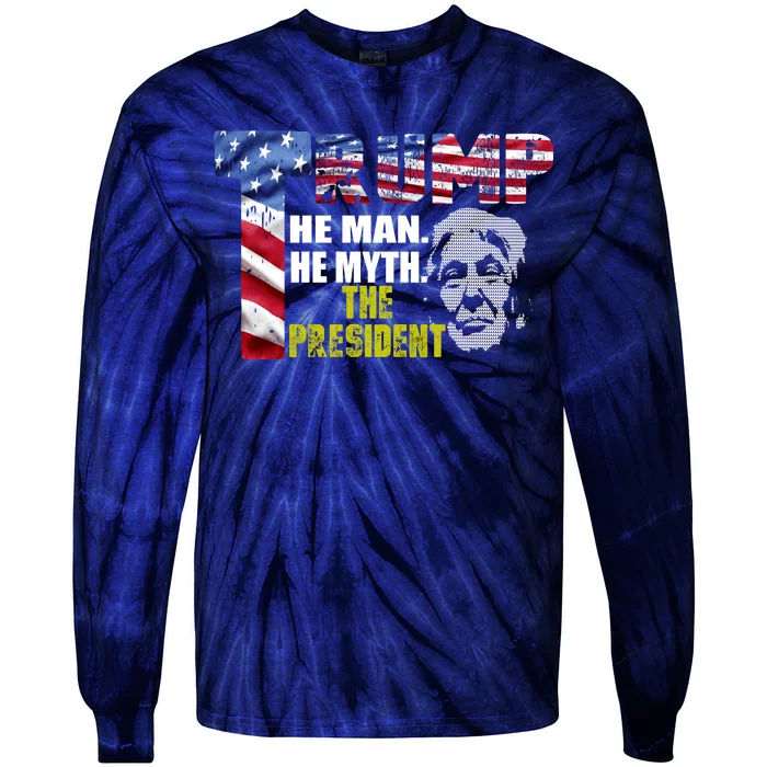 Trump - The Man The Myth The President Tie-Dye Long Sleeve Shirt