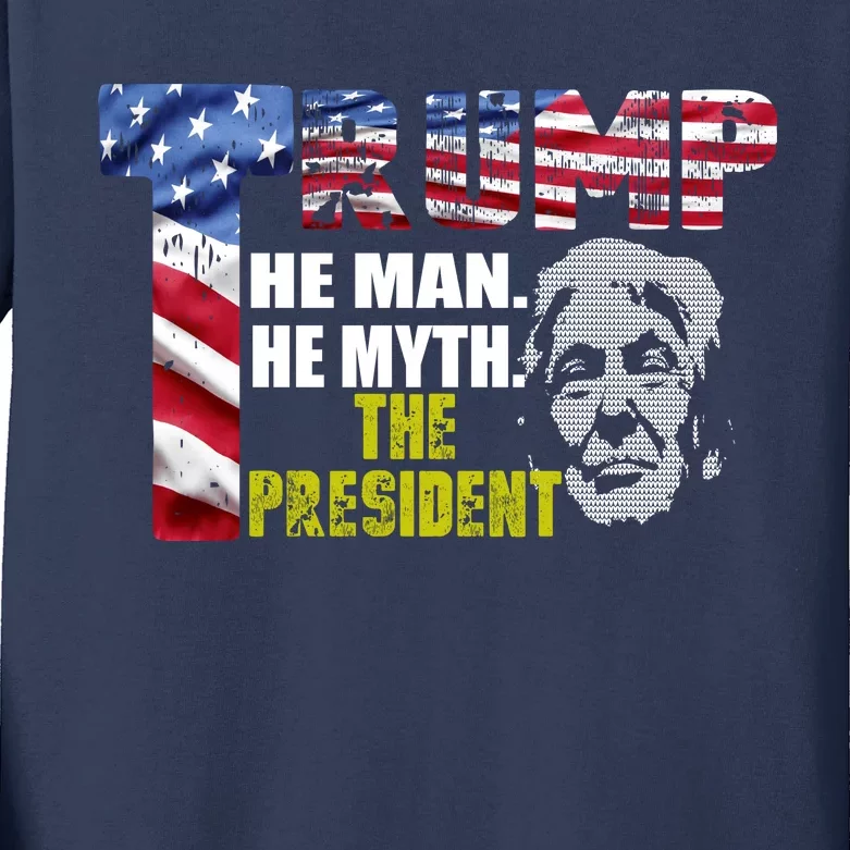 Trump - The Man The Myth The President Kids Long Sleeve Shirt