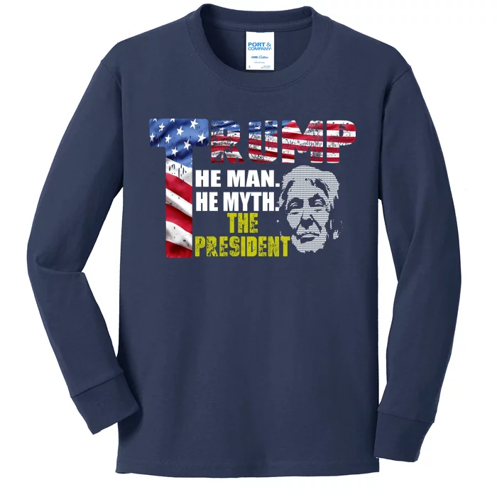 Trump - The Man The Myth The President Kids Long Sleeve Shirt