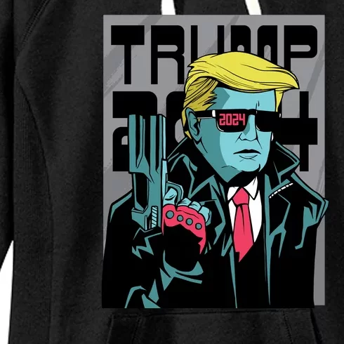 Trump 2024 Comic Women's Fleece Hoodie