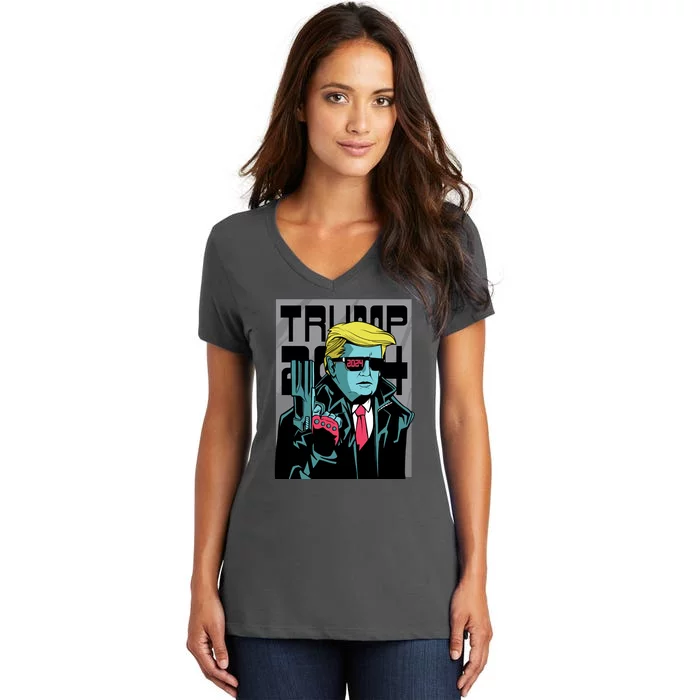 Trump 2024 Comic Women's V-Neck T-Shirt