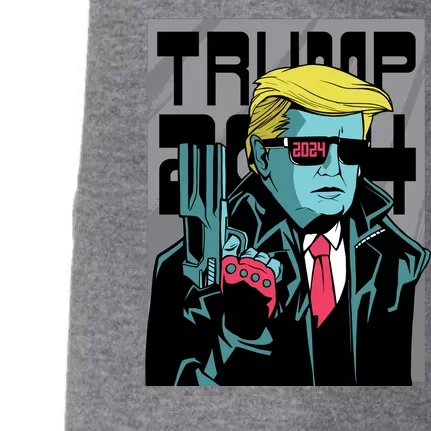 Trump 2024 Comic Doggie 3-End Fleece Hoodie