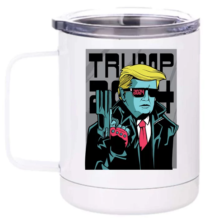 Trump 2024 Comic Front & Back 12oz Stainless Steel Tumbler Cup