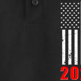 Trump 2024 Election Distressed US Flag Dry Zone Grid Performance Polo