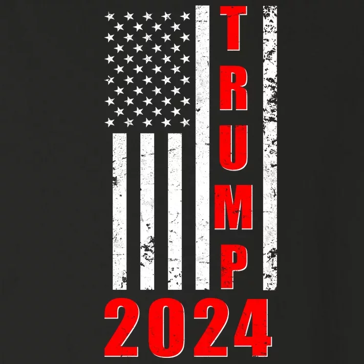 Trump 2024 Election Distressed US Flag Toddler Long Sleeve Shirt