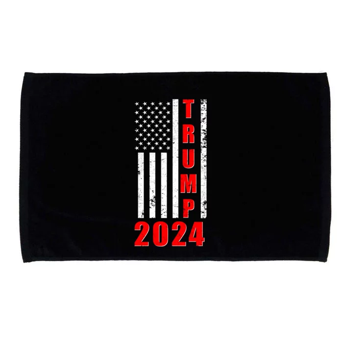 Trump 2024 Election Distressed US Flag Microfiber Hand Towel