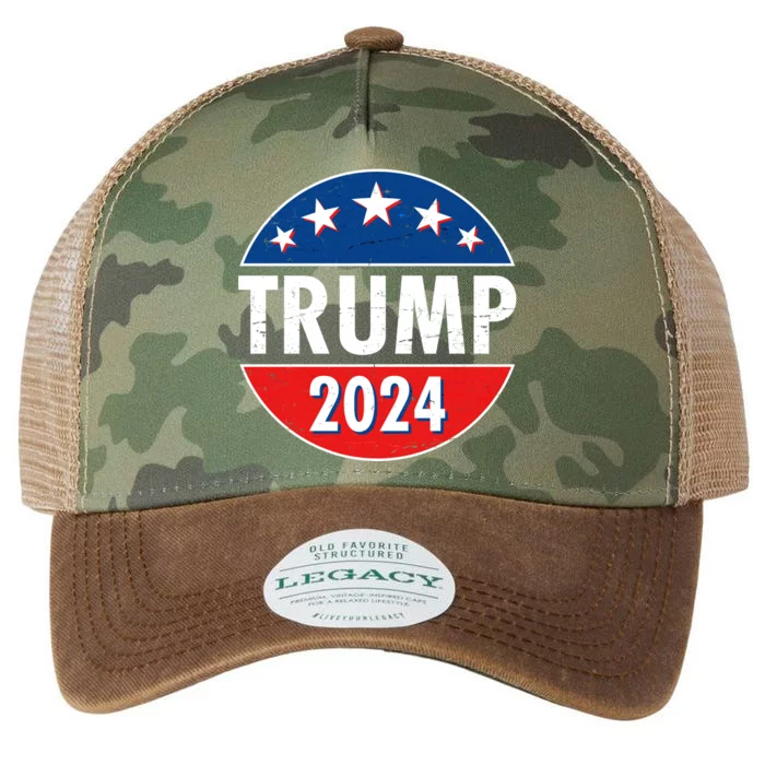 Trump 2024 Election Emblem Legacy Tie Dye Trucker Hat