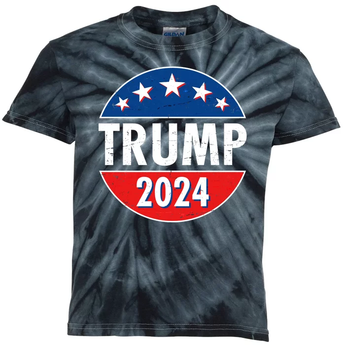 Trump 2024 Election Emblem Kids Tie-Dye T-Shirt