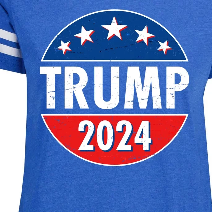 Trump 2024 Election Emblem Enza Ladies Jersey Football T-Shirt