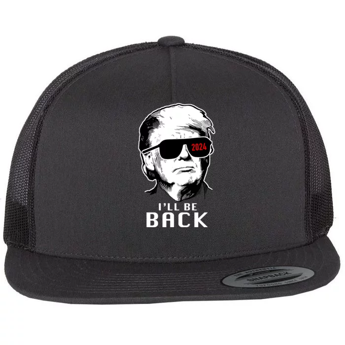 Trump 2024 I'll Be Back Flat Bill Trucker Hat