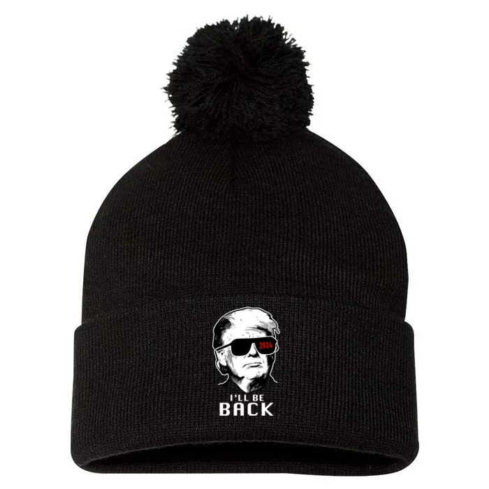 Trump 2024 I'll Be Back Pom Pom 12in Knit Beanie