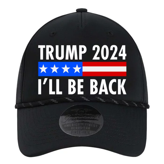 Trump 2024 I'll Be Back US Flag logo Performance The Dyno Cap