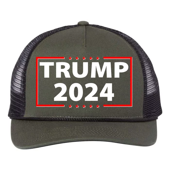 Trump 2024 Logo Retro Rope Trucker Hat Cap