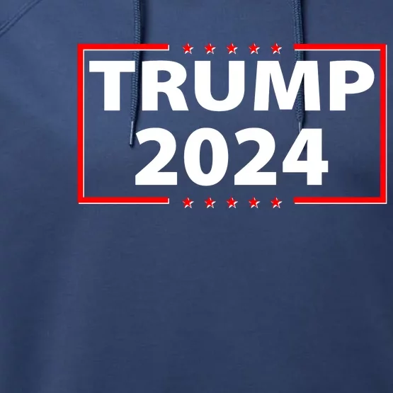 Trump 2024 Logo Performance Fleece Hoodie