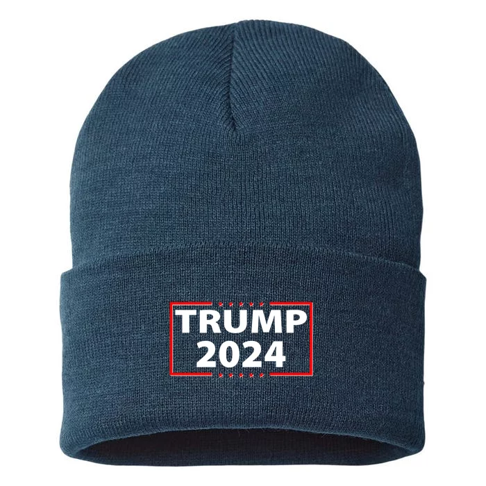 Trump 2024 Logo Sustainable Knit Beanie