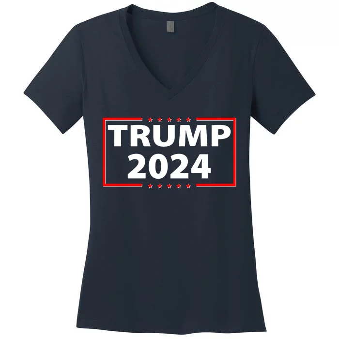 Trump 2024 Logo Women's V-Neck T-Shirt