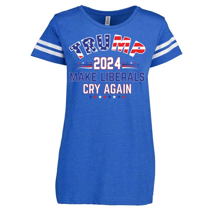 Trump 2024 Make Liberals Cry Again Enza Ladies Jersey Football T-Shirt